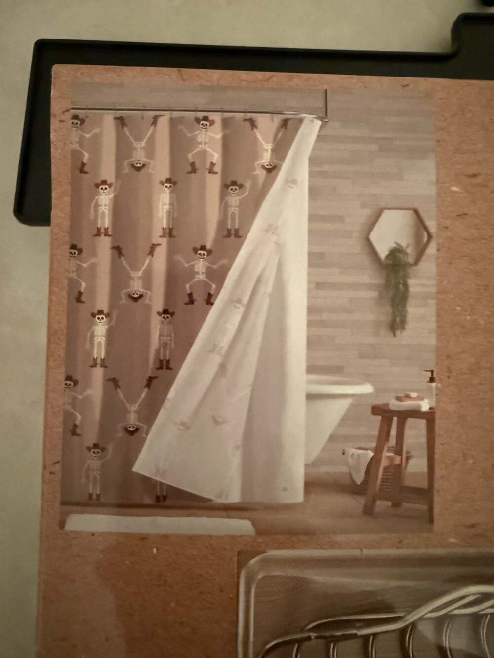 Wrangler Skeleton Rodeo Shower Curtain Set - Picture 2 of 3